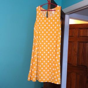Yellow and white polkadot dress